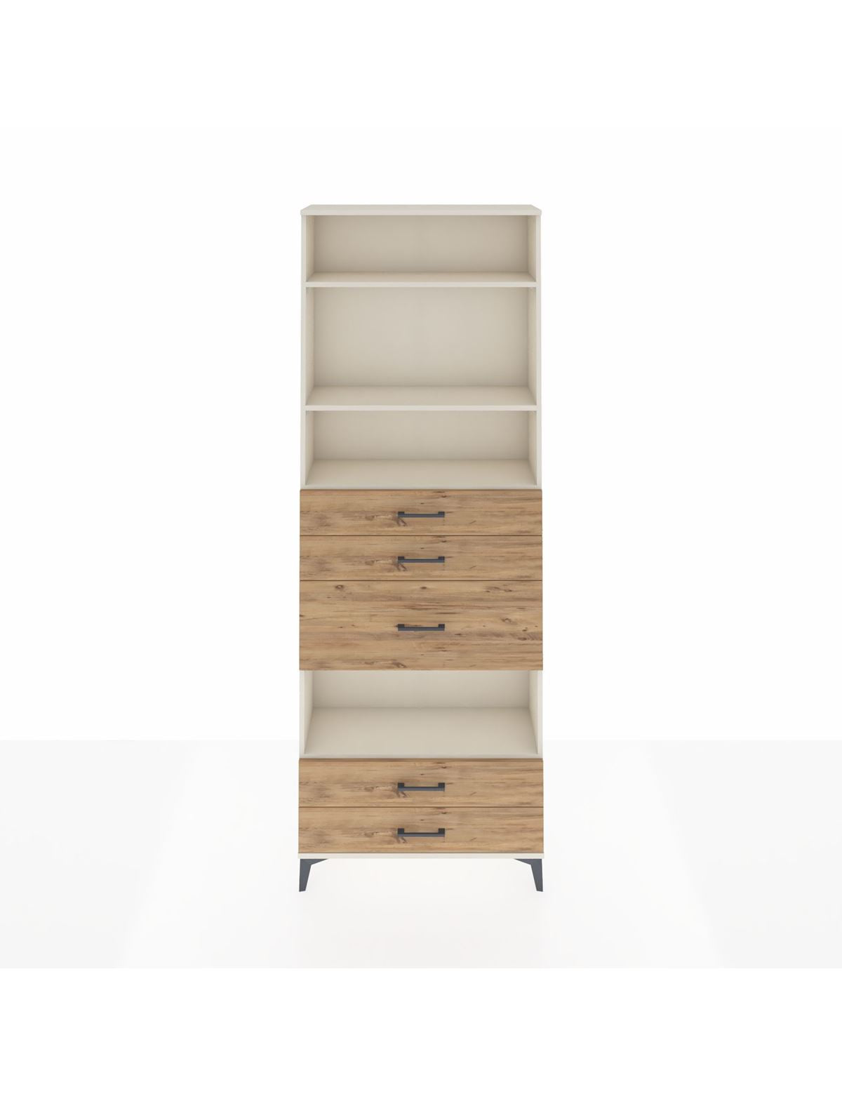 Arges Dolap 4 Raflı 5 Çekmeceli 88x30x243 Aytaşı-Çam