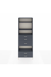 Arges Dolap 4 Raflı 5 Çekmeceli 88x30x243 Antrasit-Antrasit