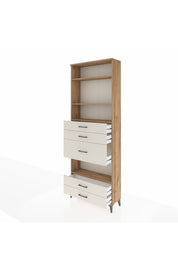 Arges Dolap 4 Raflı 5 Çekmeceli 88x30x243 Çam-Aytaşı