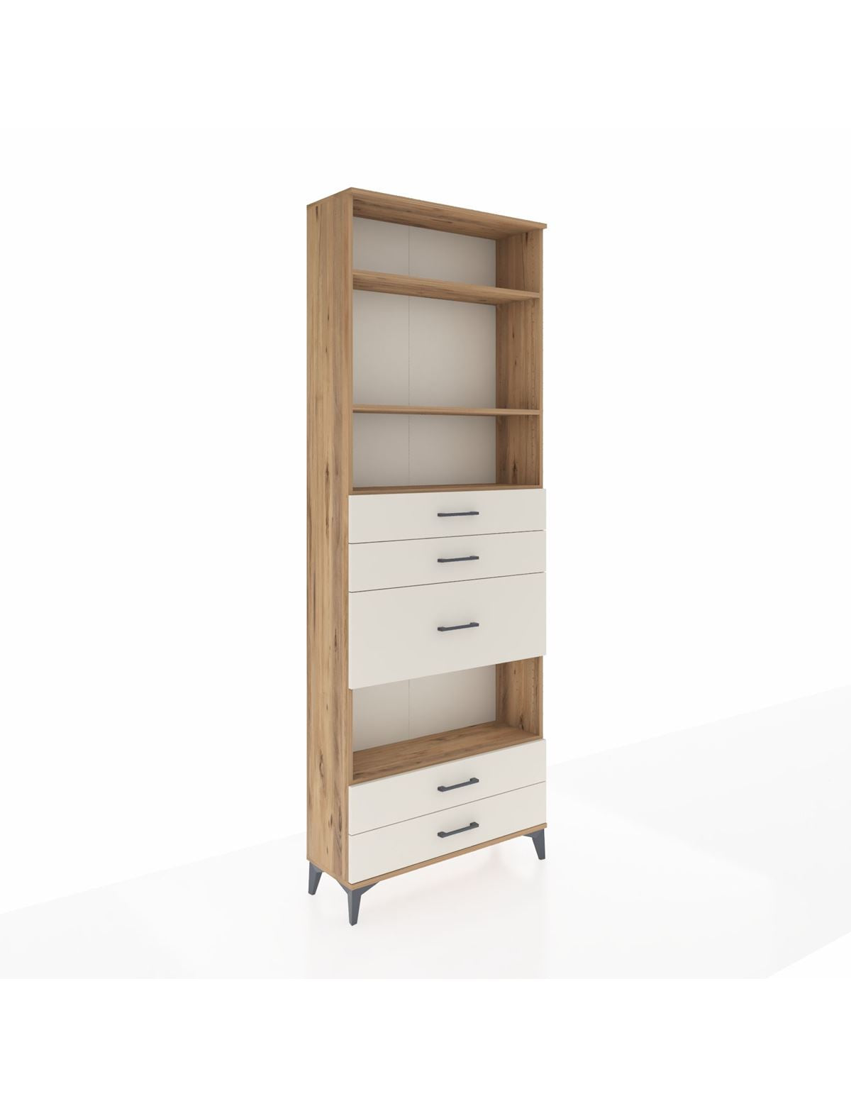 Arges Dolap 4 Raflı 5 Çekmeceli 88x30x243 Çam-Aytaşı