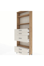 Arges Dolap 4 Raflı 5 Çekmeceli 88x30x243 Çam-Aytaşı