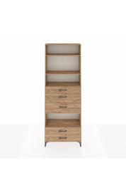 Arges Dolap 4 Raflı 5 Çekmeceli 88x30x243 Çam-Çam