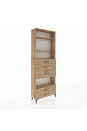 Arges Dolap 4 Raflı 5 Çekmeceli 88x30x243 Çam-Çam