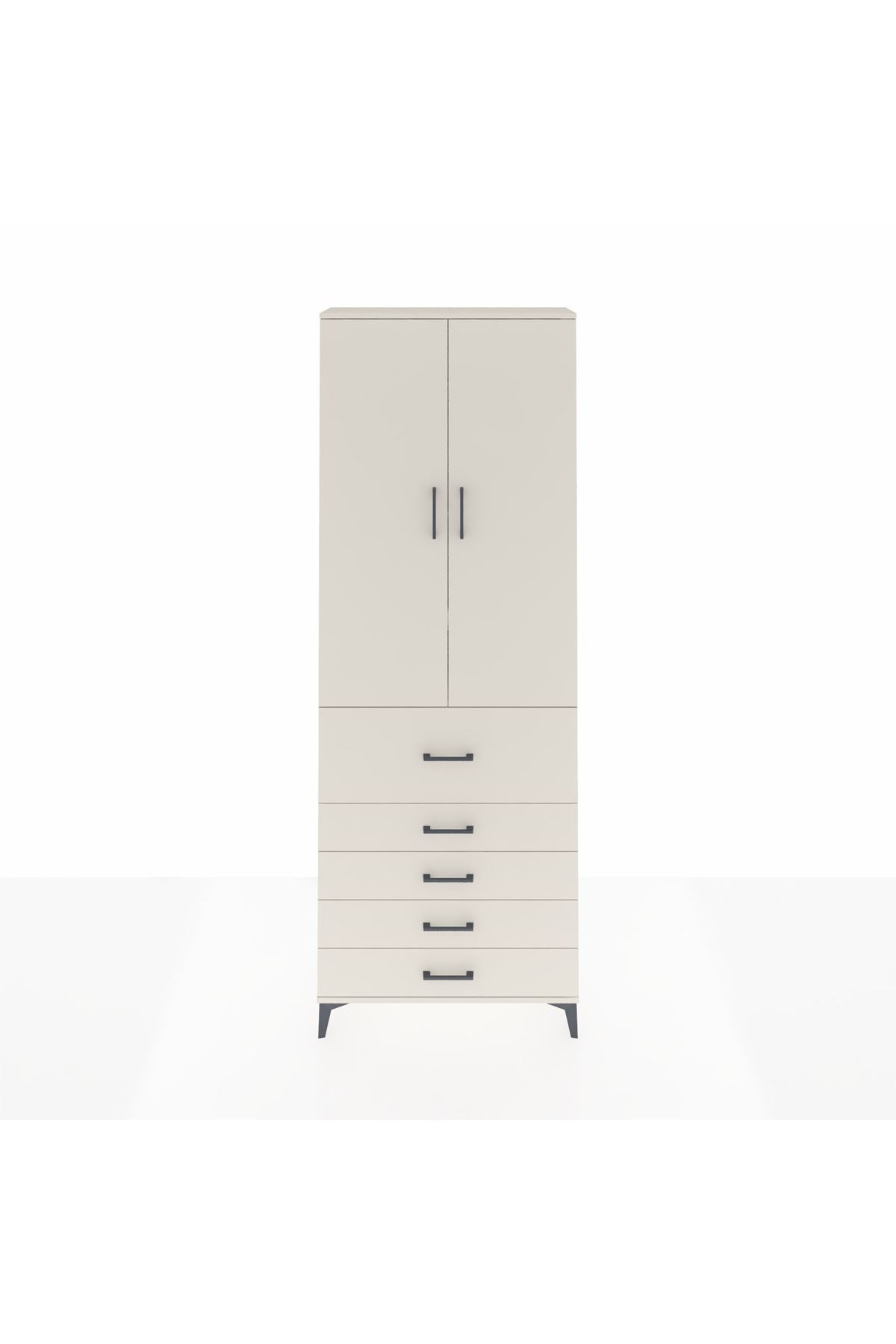 Arges Dolap 4 Raflı 5 Çekmeceli 2 Kapaklı 88x30x243 Aytaşı-Aytaşı