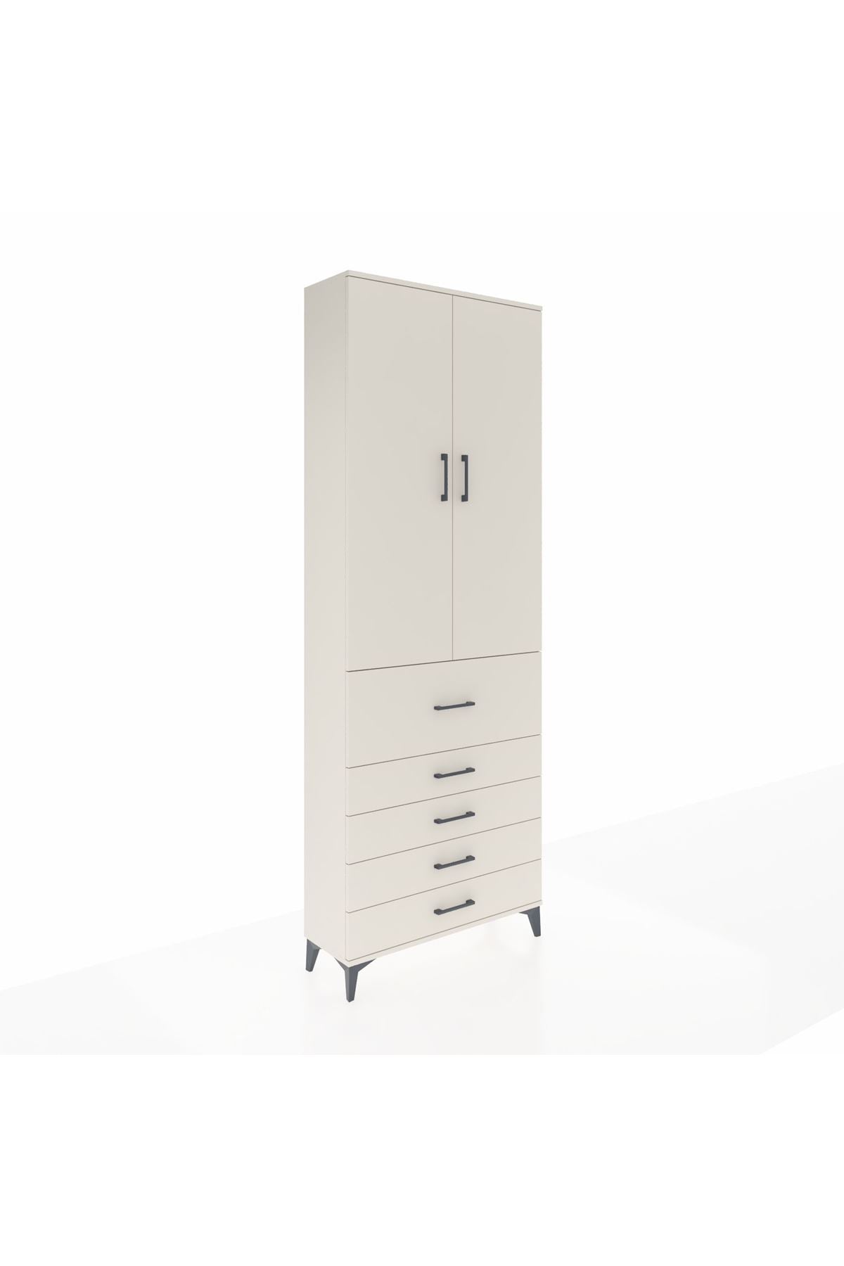 Arges Dolap 4 Raflı 5 Çekmeceli 2 Kapaklı 88x30x243 Aytaşı-Aytaşı