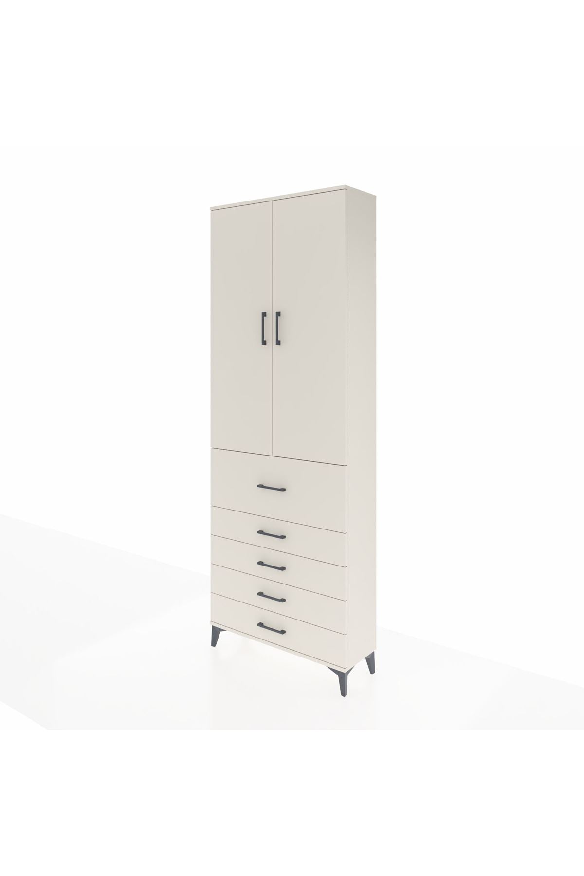 Arges Dolap 4 Raflı 5 Çekmeceli 2 Kapaklı 88x30x243 Aytaşı-Aytaşı