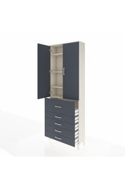 Arges Dolap 4 Raflı 5 Çekmeceli 2 Kapaklı 88x30x243 Aytaşı-Antrasit