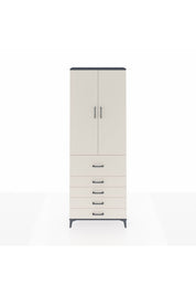 Arges Dolap 4 Raflı 5 Çekmeceli 2 Kapaklı 88x30x243 Antrasit-Aytaşı