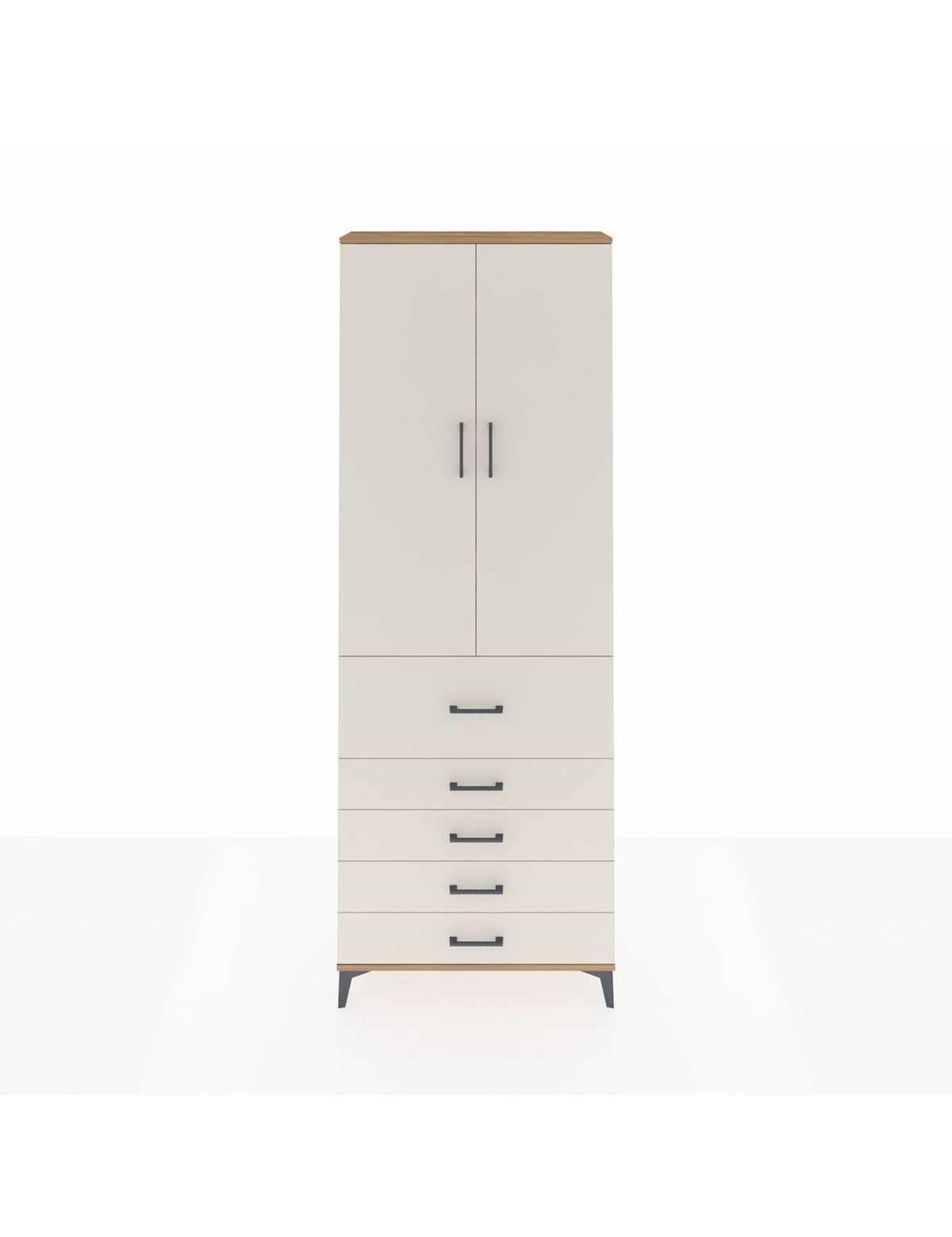 Arges Dolap 4 Raflı 5 Çekmeceli 2 Kapaklı 88x30x243 Çam-Aytaşı