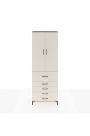 Arges Dolap 4 Raflı 5 Çekmeceli 2 Kapaklı 88x30x243 Çam-Aytaşı