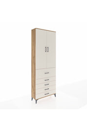 Arges Dolap 4 Raflı 5 Çekmeceli 2 Kapaklı 88x30x243 Çam-Aytaşı