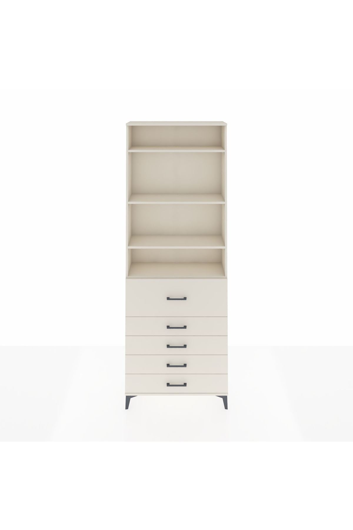 Arges Dolap 4 Raflı 5 Çekmeceli 88x30x243 Aytaşı-Aytaşı