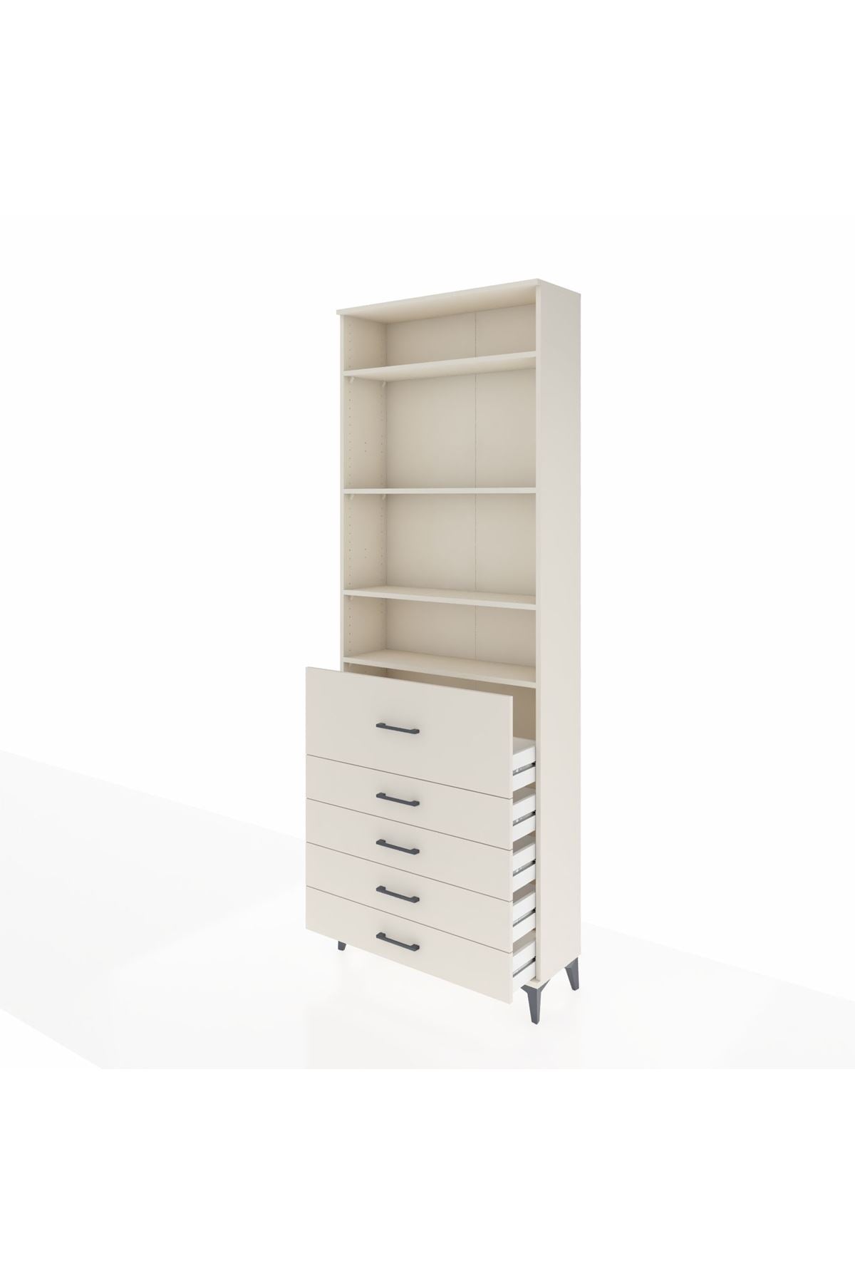 Arges Dolap 4 Raflı 5 Çekmeceli 88x30x243 Aytaşı-Aytaşı