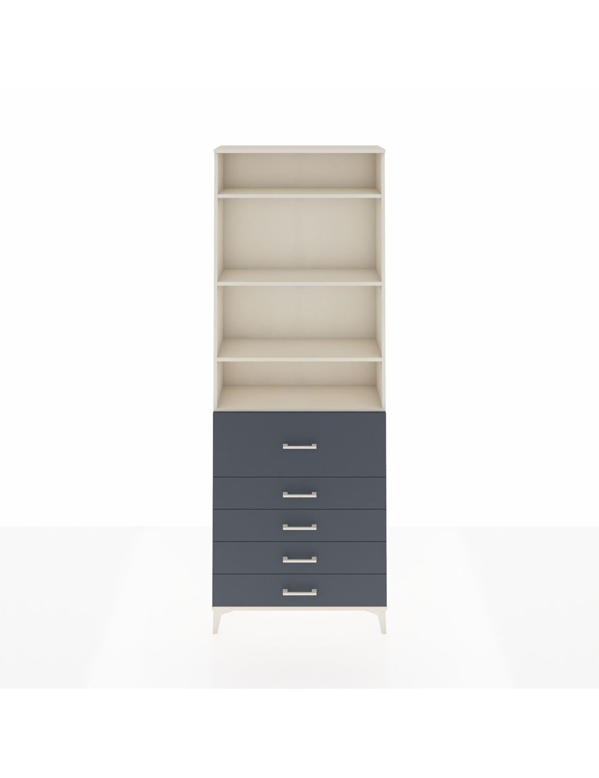 Arges Dolap 4 Raflı 5 Çekmeceli 88x30x243 Aytaşı-Antrasit