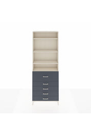 Arges Dolap 4 Raflı 5 Çekmeceli 88x30x243 Aytaşı-Antrasit