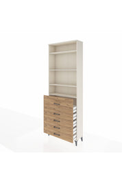 Arges Dolap 4 Raflı 5 Çekmeceli 88x30x243 Aytaşı-Çam