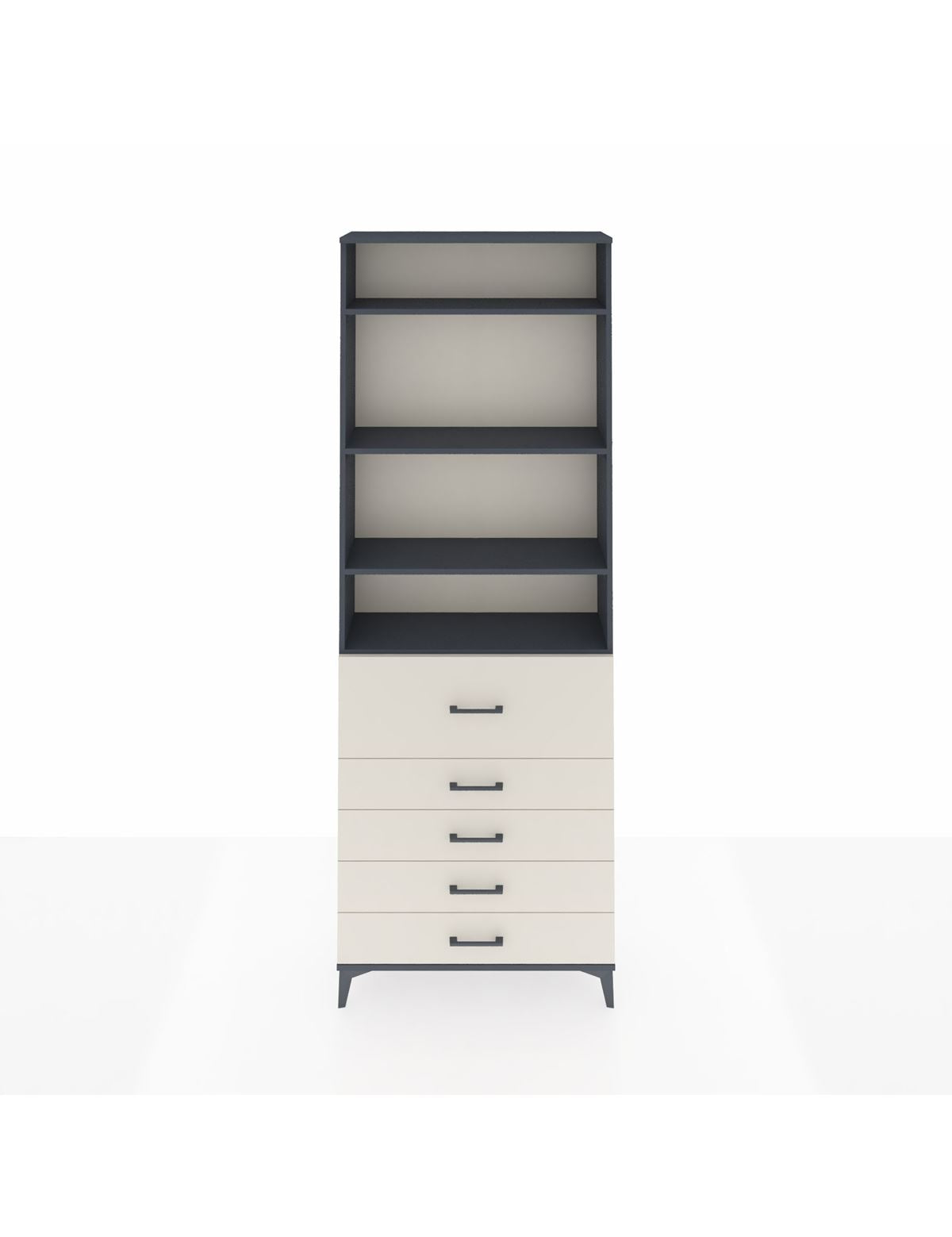 Arges Dolap 4 Raflı 5 Çekmeceli 88x30x243 Antrasit-Aytaşı