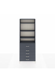 Arges Dolap 4 Raflı 5 Çekmeceli 88x30x243 Antrasit-Antrasit