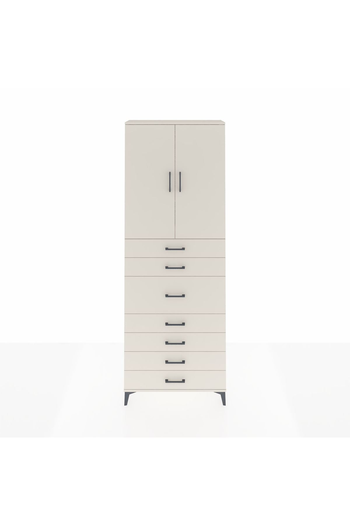 Arges Dolap 3 Raflı 7 Çekmeceli 2 Kapaklı 88x30x243 Aytaşı-Aytaşı