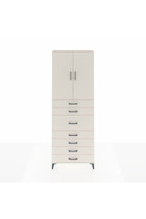 Arges Dolap 3 Raflı 7 Çekmeceli 2 Kapaklı 88x30x243