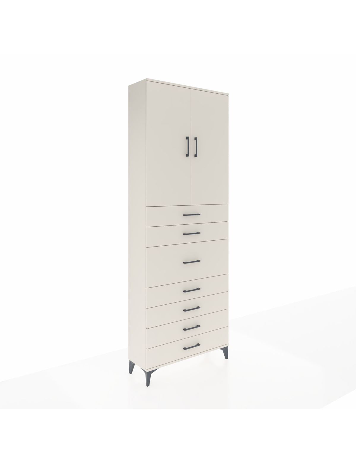 Arges Dolap 3 Raflı 7 Çekmeceli 2 Kapaklı 88x30x243 Aytaşı-Aytaşı