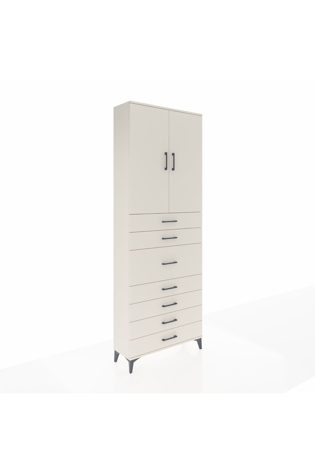 Arges Dolap 3 Raflı 7 Çekmeceli 2 Kapaklı 88x30x243 Aytaşı-Aytaşı