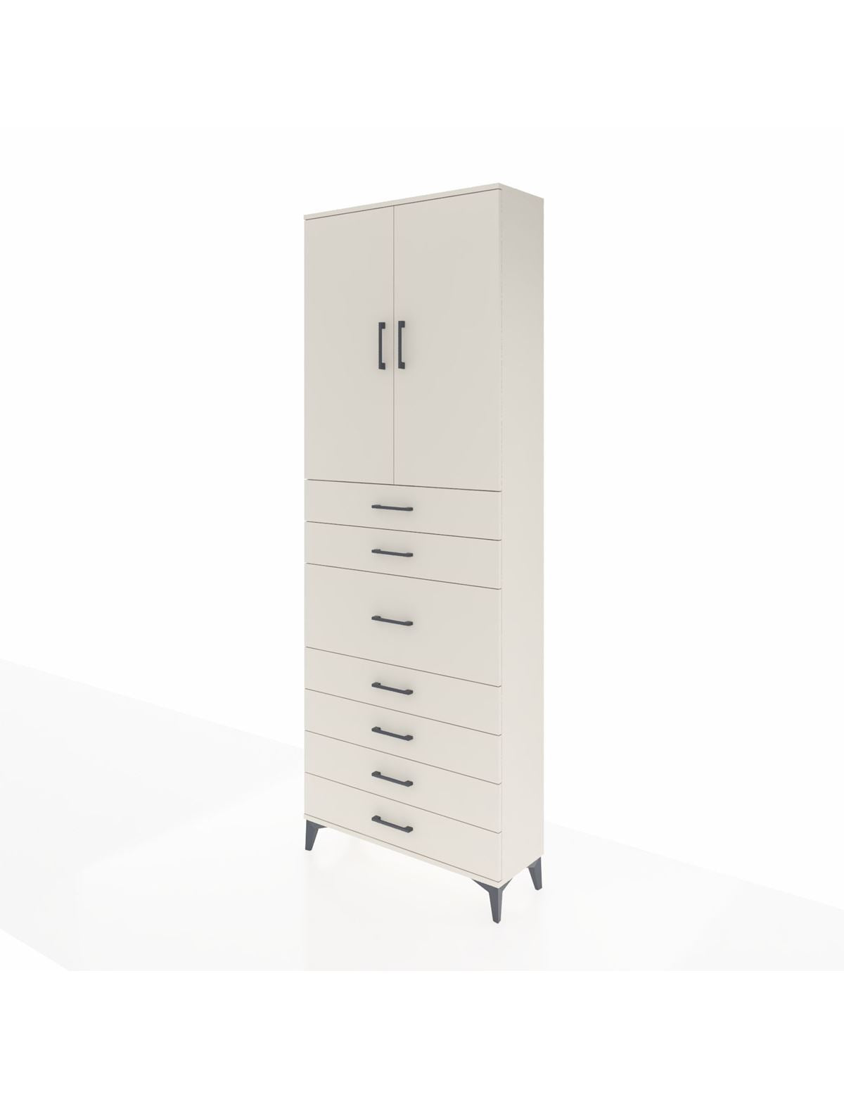 Arges Dolap 3 Raflı 7 Çekmeceli 2 Kapaklı 88x30x243 - S33M107V1A