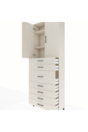 Arges Dolap 3 Raflı 7 Çekmeceli 2 Kapaklı 88x30x243 Aytaşı-Aytaşı