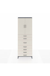 Arges Dolap 3 Raflı 7 Çekmeceli 2 Kapaklı 88x30x243 Antrasit-Aytaşı