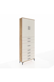 Arges Dolap 3 Raflı 7 Çekmeceli 2 Kapaklı 88x30x243 Çam-Aytaşı
