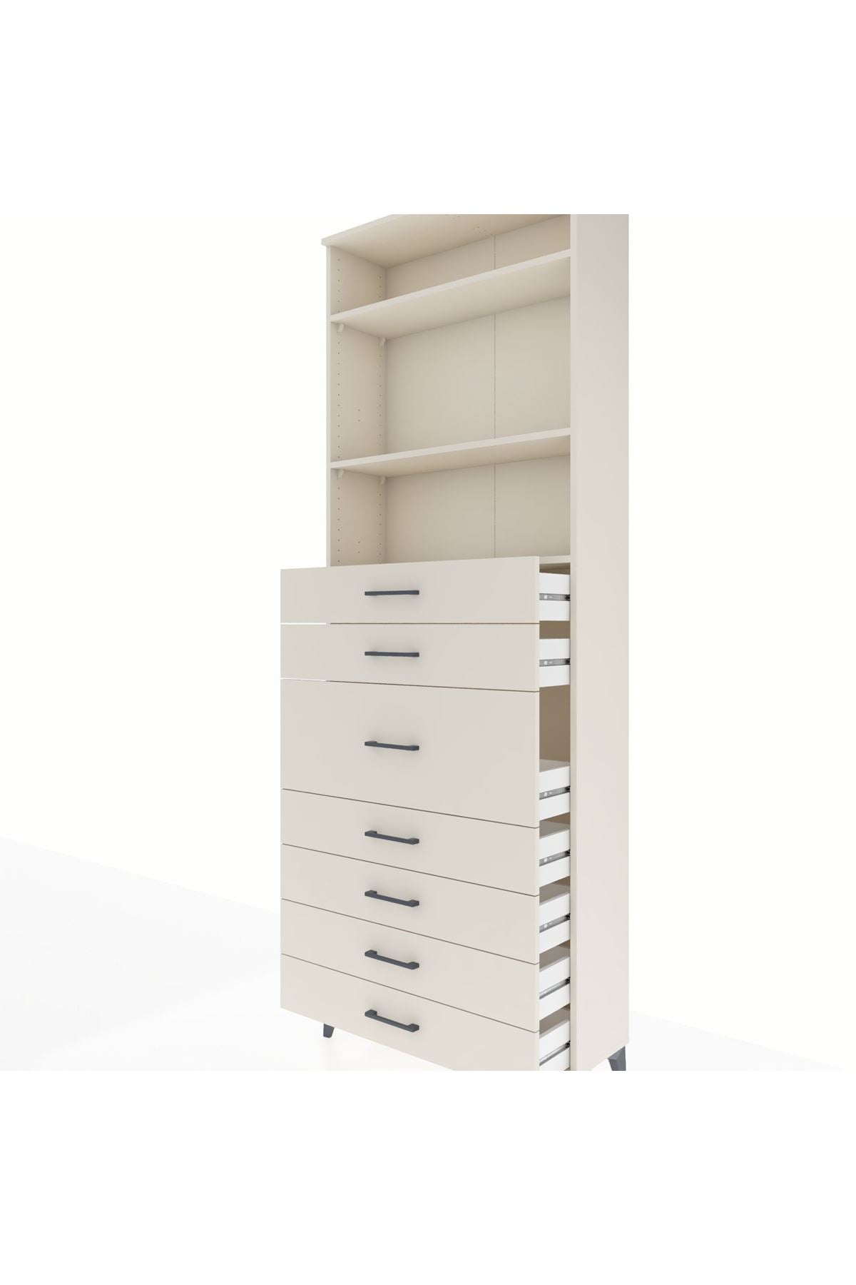 Arges Dolap 3 Raflı 7 Çekmeceli 88x30x243 Aytaşı-Aytaşı