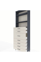 Arges Dolap 3 Raflı 7 Çekmeceli 88x30x243 Antrasit-Aytaşı