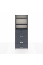 Arges Dolap 3 Raflı 7 Çekmeceli 88x30x243 Antrasit-Antrasit