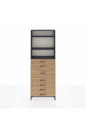 Arges Dolap 3 Raflı 7 Çekmeceli 88x30x243 Antrasit-Çam