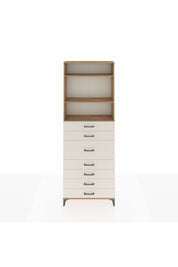 Arges Dolap 3 Raflı 7 Çekmeceli 88x30x243 Çam-Aytaşı