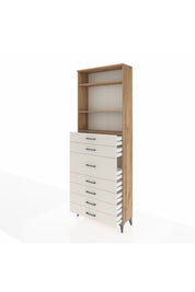 Arges Dolap 3 Raflı 7 Çekmeceli 88x30x243 Çam-Aytaşı
