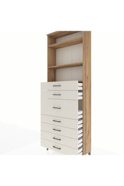 Arges Dolap 3 Raflı 7 Çekmeceli 88x30x243 Çam-Aytaşı