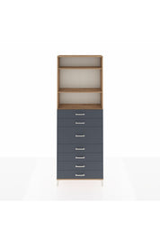 Arges Dolap 3 Raflı 7 Çekmeceli 88x30x243 Çam-Antrasit