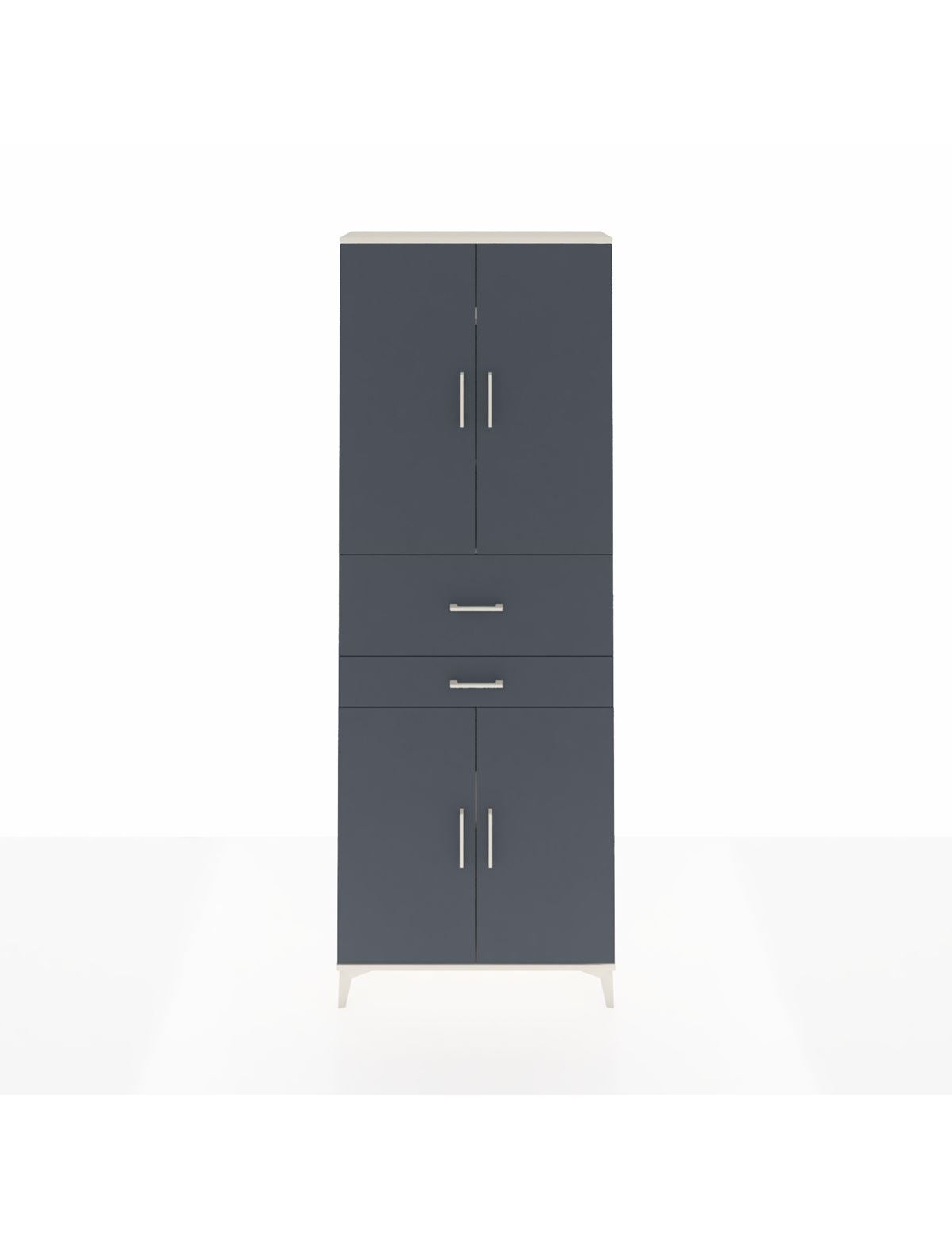 Arges Dolap 4 Raflı 2 Çekmeceli 4 Kapaklı 88x30x243 Aytaşı-Antrasit