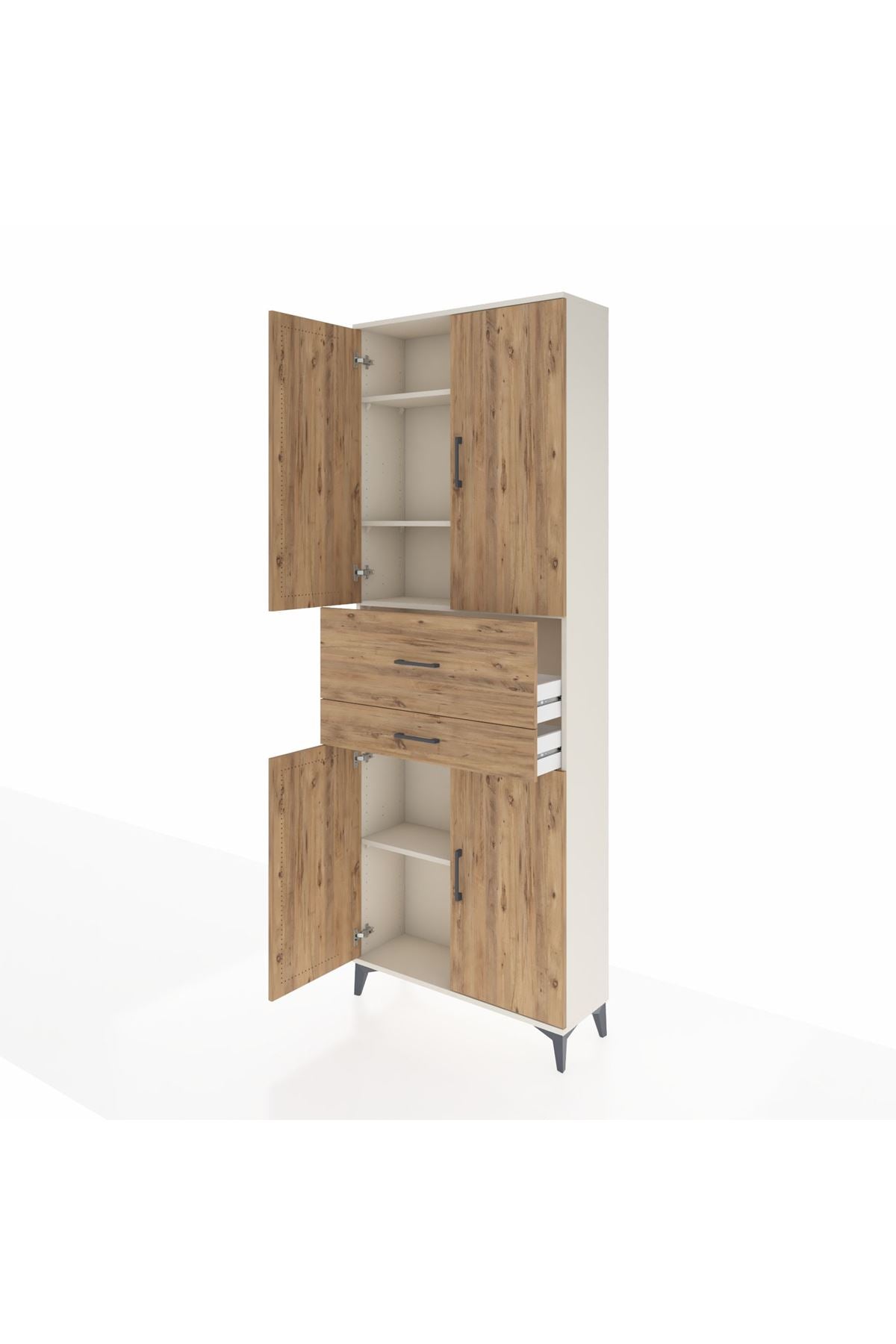 Arges Dolap 4 Raflı 2 Çekmeceli 4 Kapaklı 88x30x243 Aytaşı-Çam