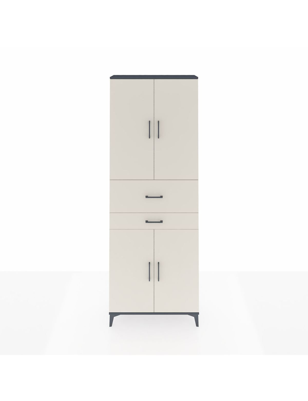 Arges Dolap 4 Raflı 2 Çekmeceli 4 Kapaklı 88x30x243 Antrasit-Aytaşı