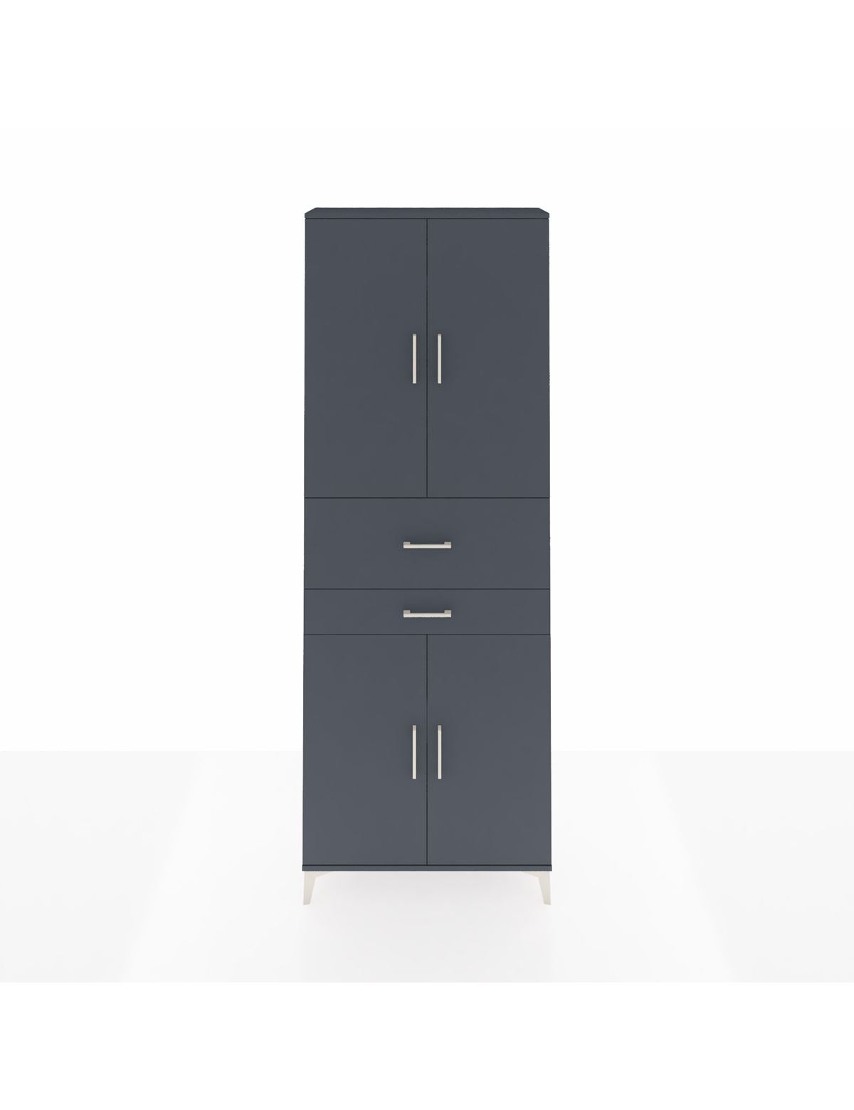 Arges Dolap 4 Raflı 2 Çekmeceli 4 Kapaklı 88x30x243 Antrasit-Antrasit