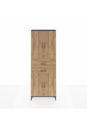 Arges Dolap 4 Raflı 2 Çekmeceli 4 Kapaklı 88x30x243 Antrasit-Çam