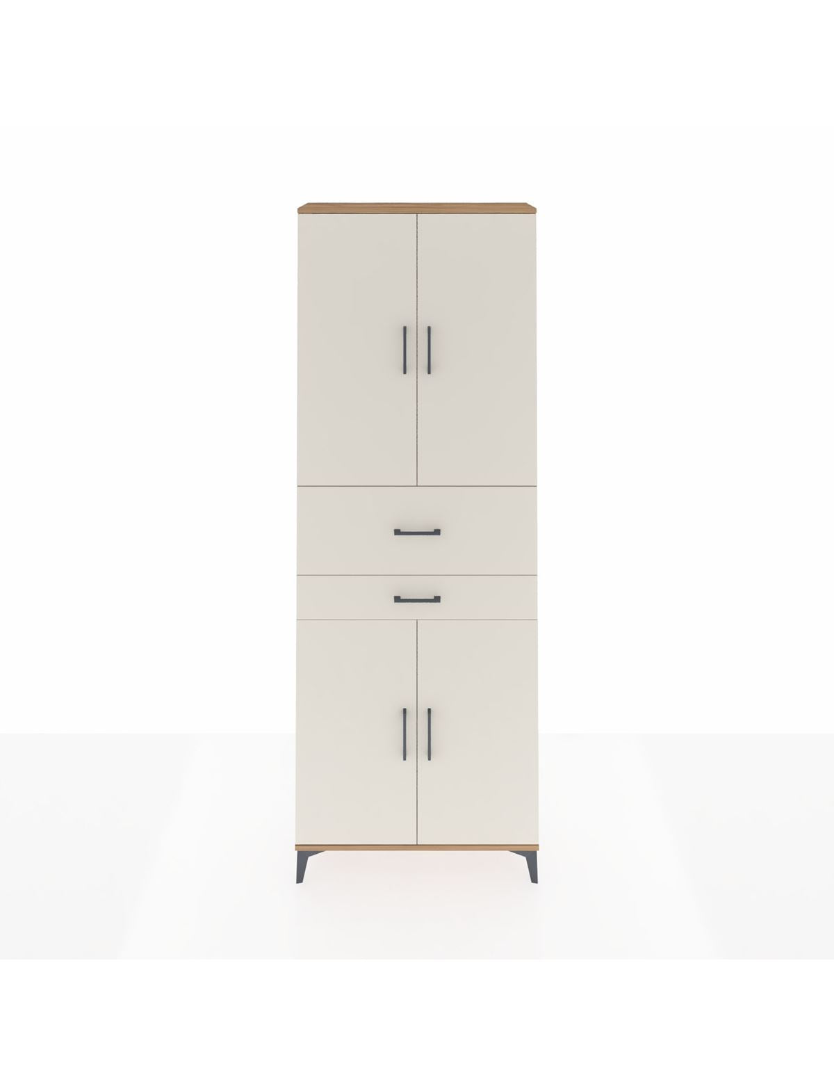 Arges Dolap 4 Raflı 2 Çekmeceli 4 Kapaklı 88x30x243 Çam-Aytaşı