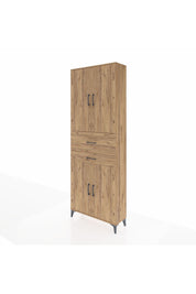 Arges Dolap 4 Raflı 2 Çekmeceli 4 Kapaklı 88x30x243 Çam-Çam