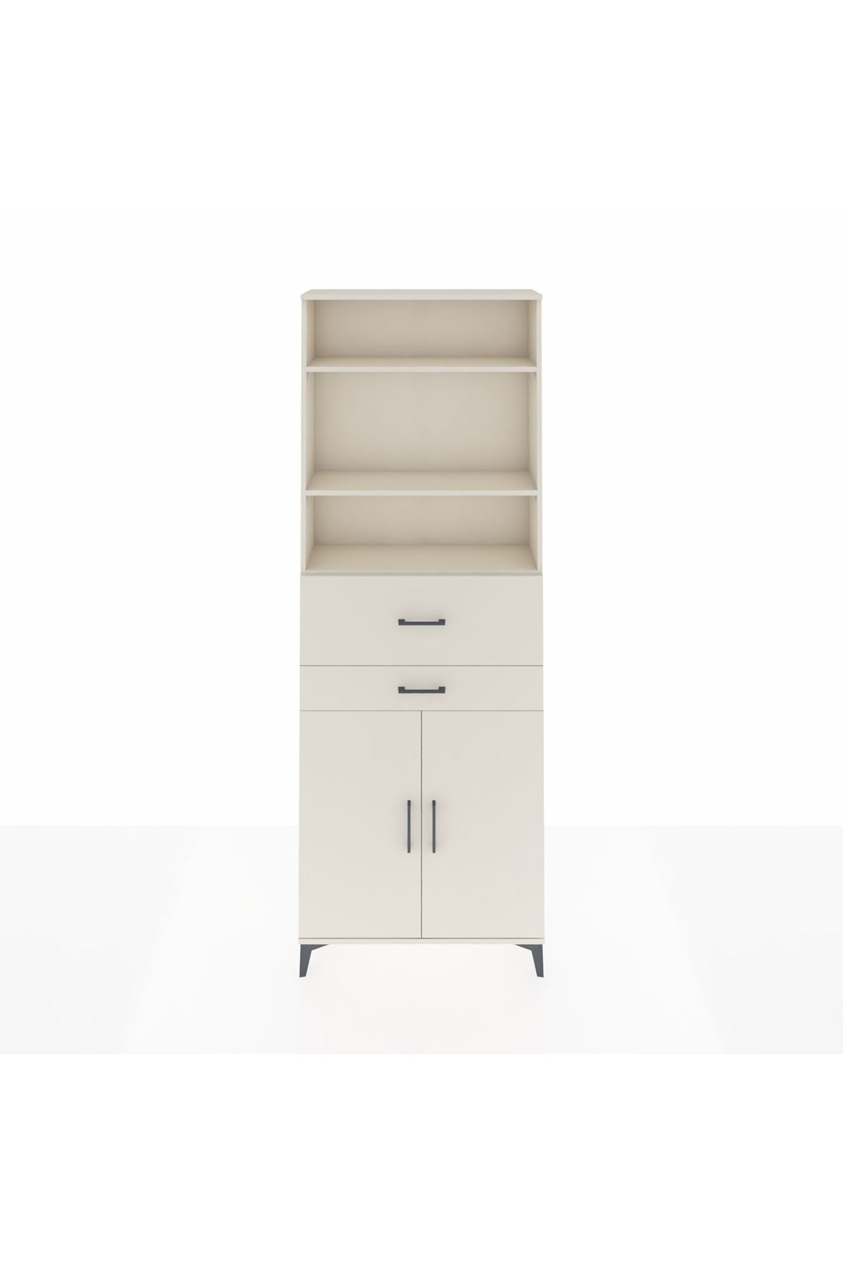 Arges Dolap 4 Raflı 2 Çekmeceli 2 Kapaklı 88x30x243 Aytaşı-Aytaşı