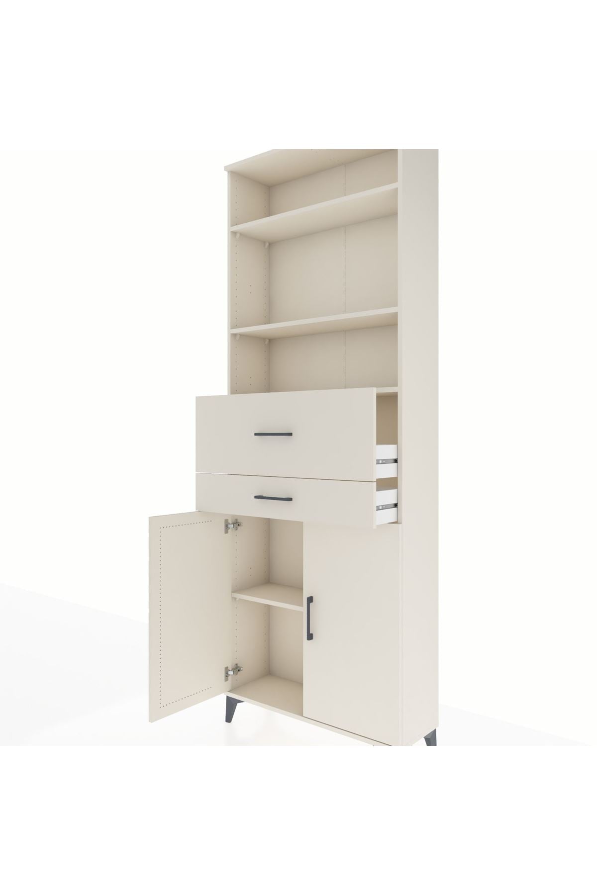 Arges Dolap 4 Raflı 2 Çekmeceli 2 Kapaklı 88x30x243 Aytaşı-Aytaşı