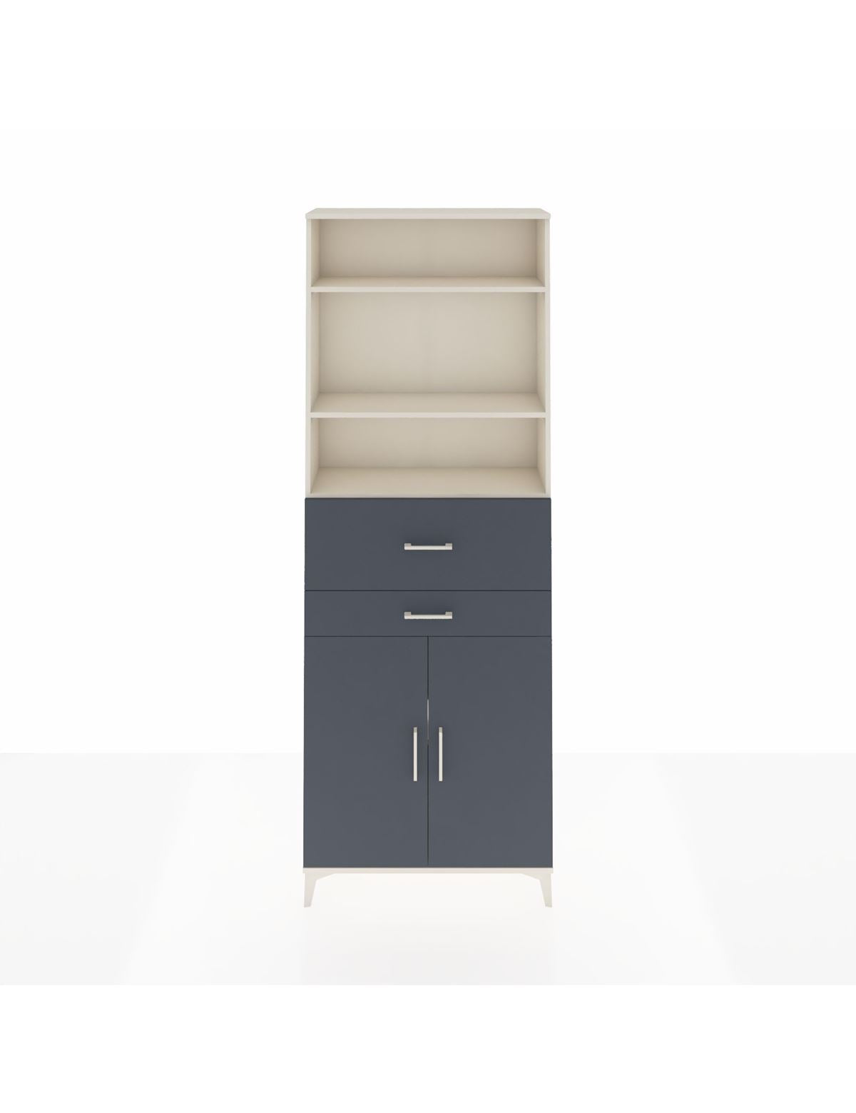 Arges Dolap 4 Raflı 2 Çekmeceli 2 Kapaklı 88x30x243 Aytaşı-Antrasit