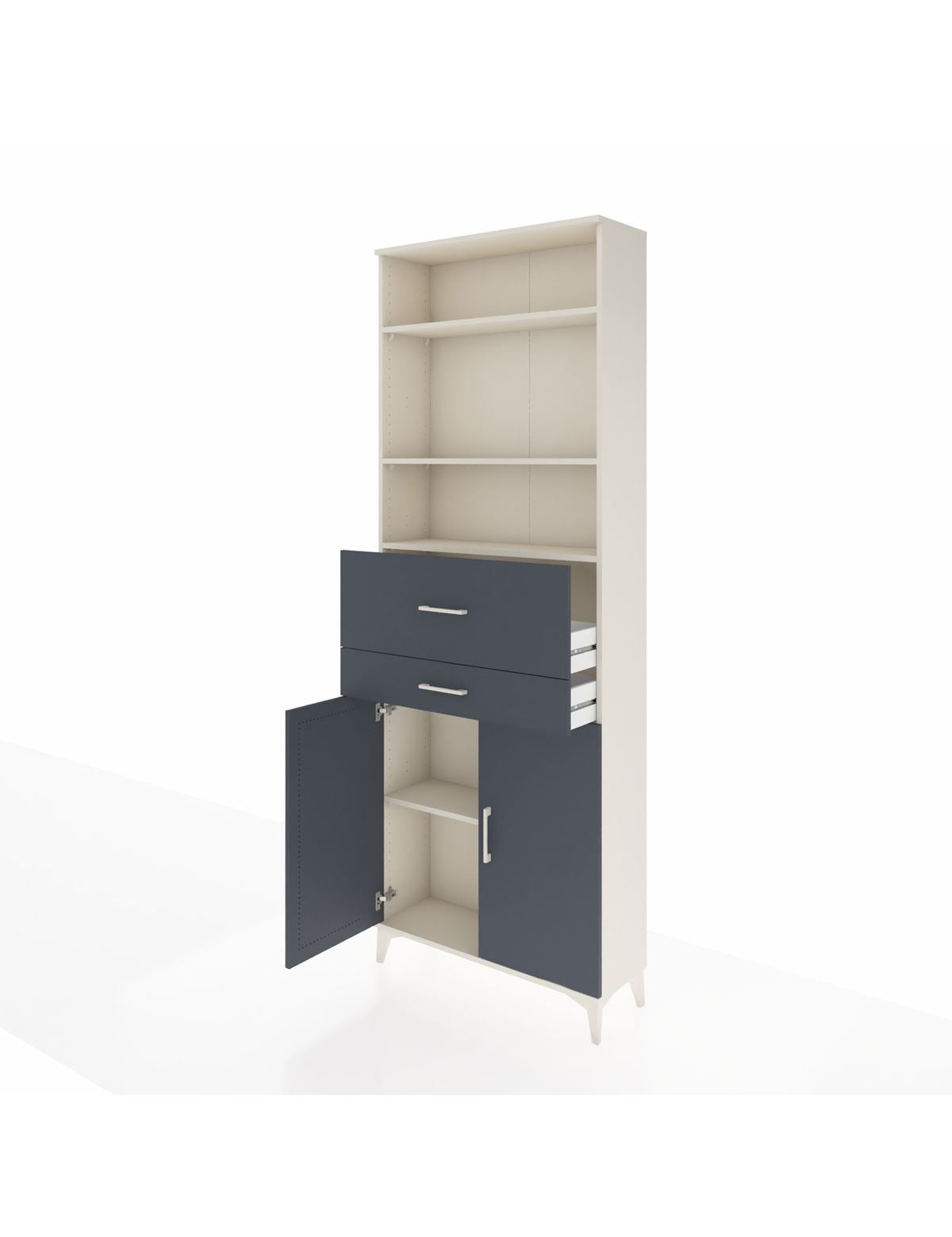 Arges Dolap 4 Raflı 2 Çekmeceli 2 Kapaklı 88x30x243 - S33M110V2A