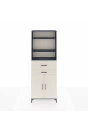 Arges Dolap 4 Raflı 2 Çekmeceli 2 Kapaklı 88x30x243 Antrasit-Aytaşı